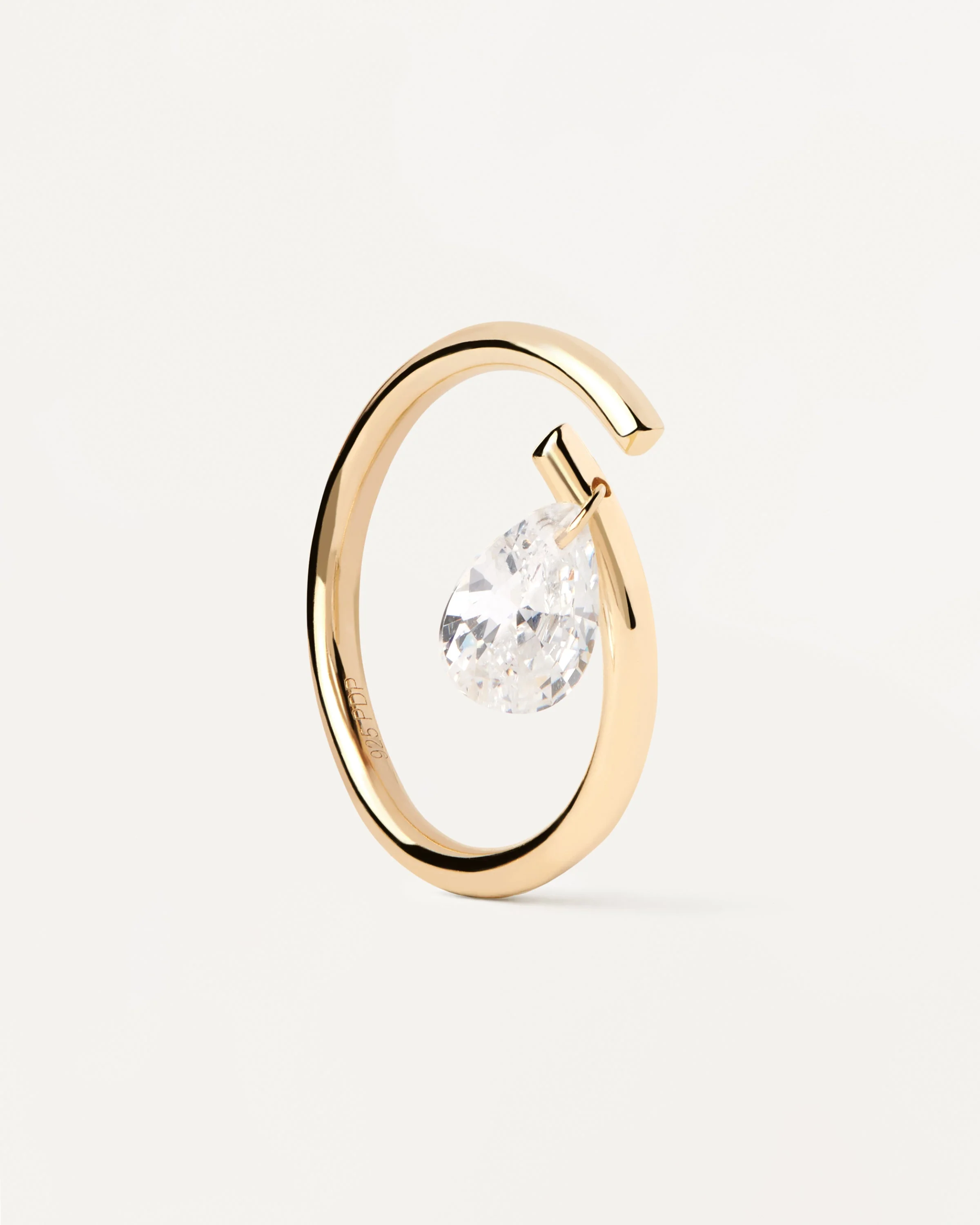 Aqua Solitary Ring