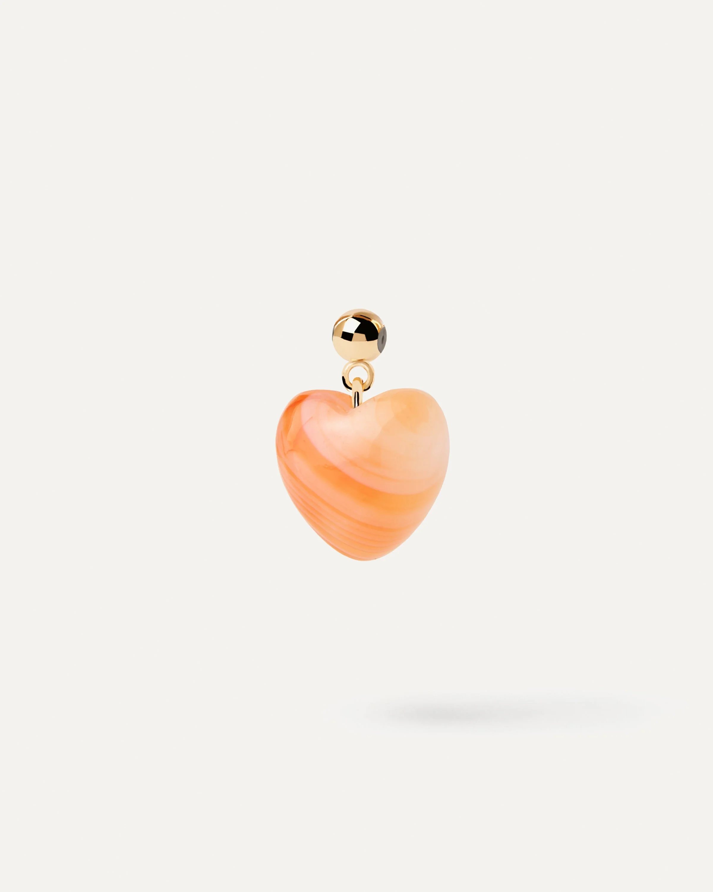 Orange Agate Heart Charm