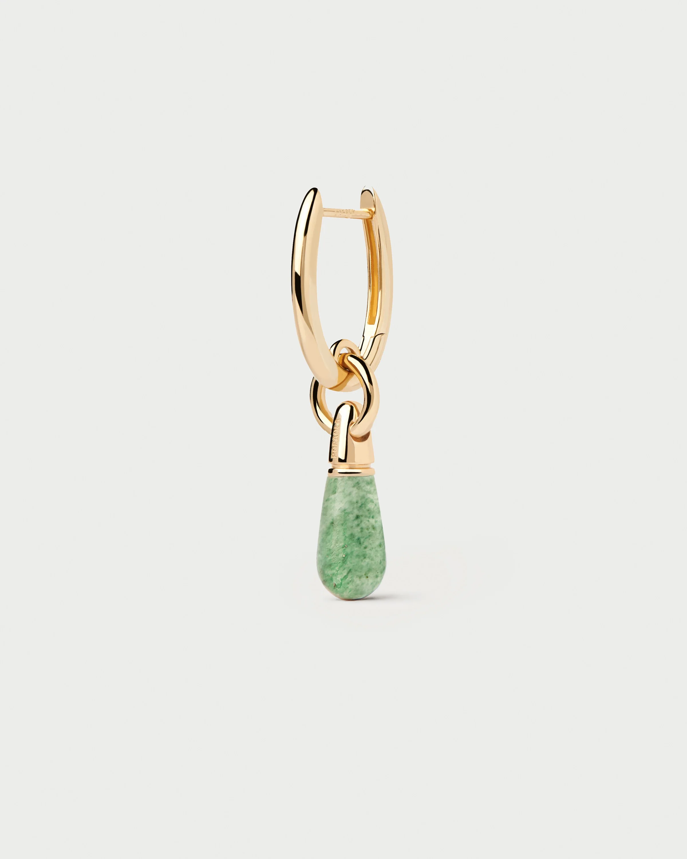 Green Aventurine Jupiter Single Hoop