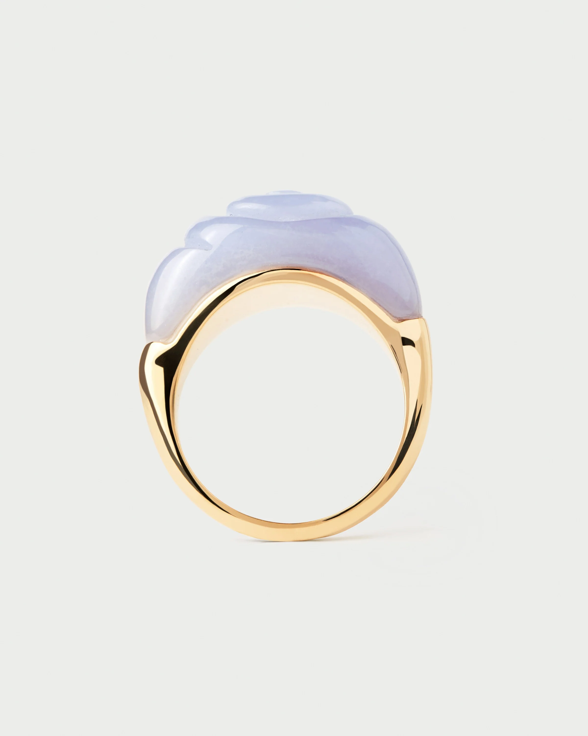 Blue lace agate Shell ring 7 Blue lace agate Shell ring