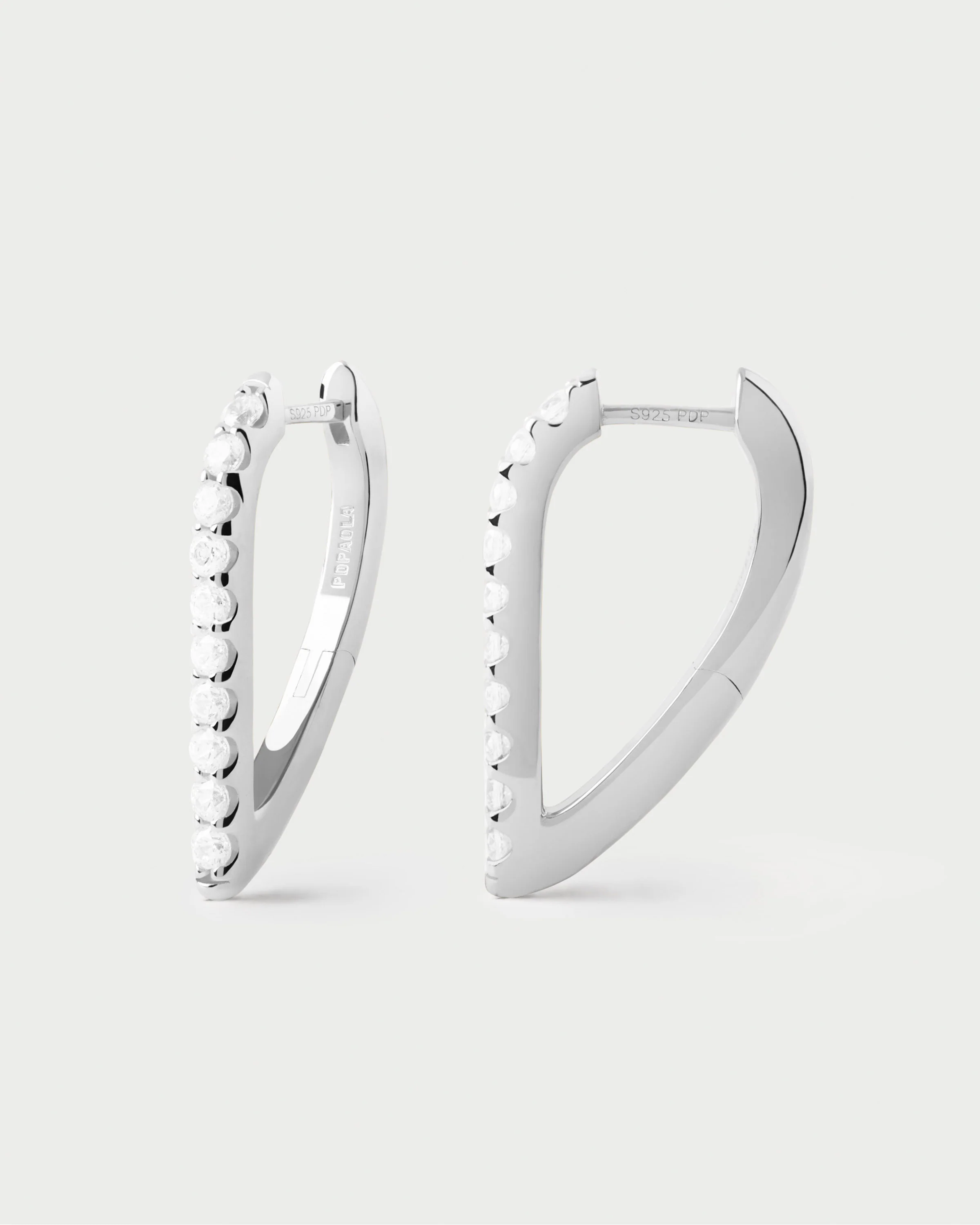 Gloss silver hoops