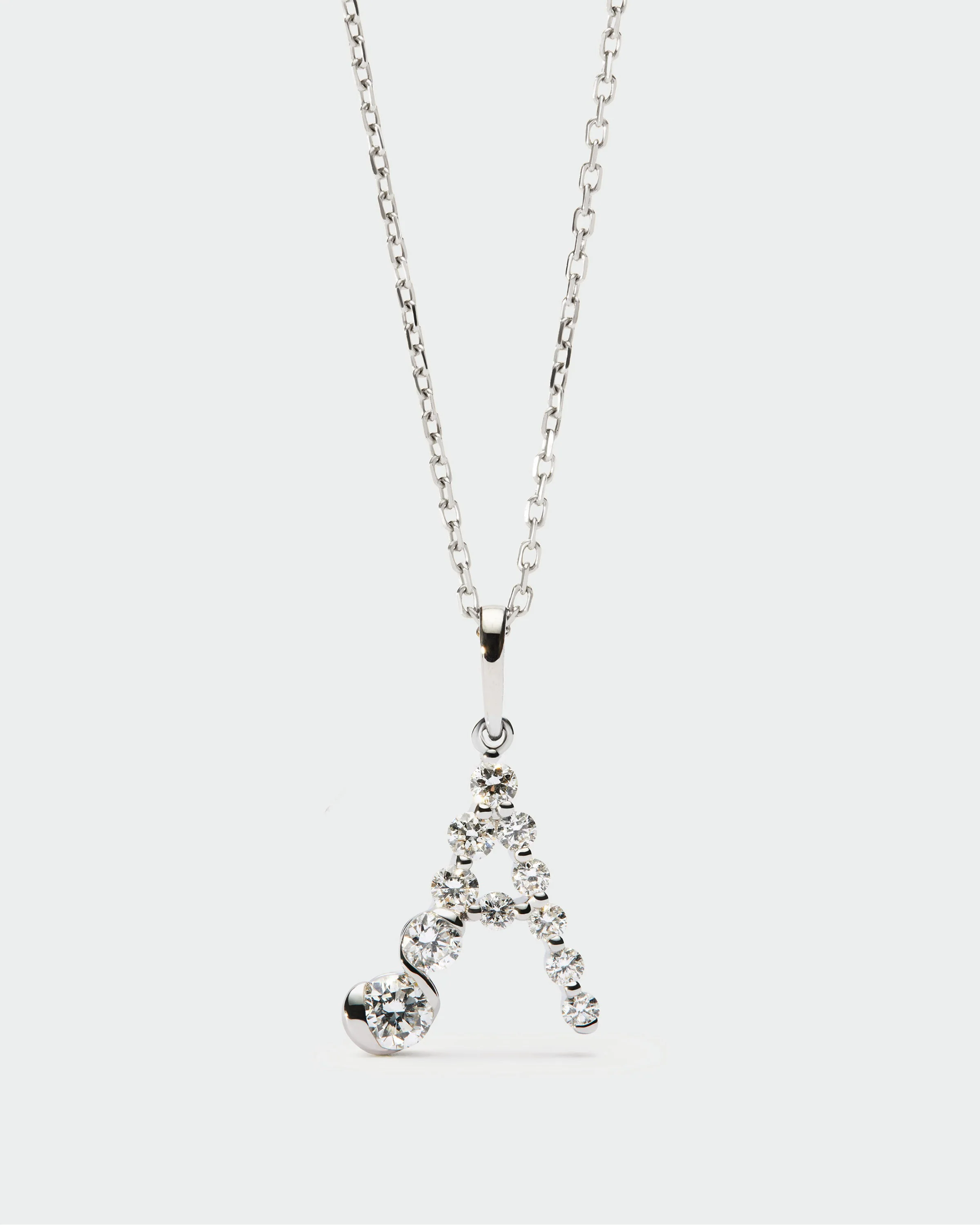 Diamonds and white gold A initial pendant 3 Diamonds and white gold A initial pendant