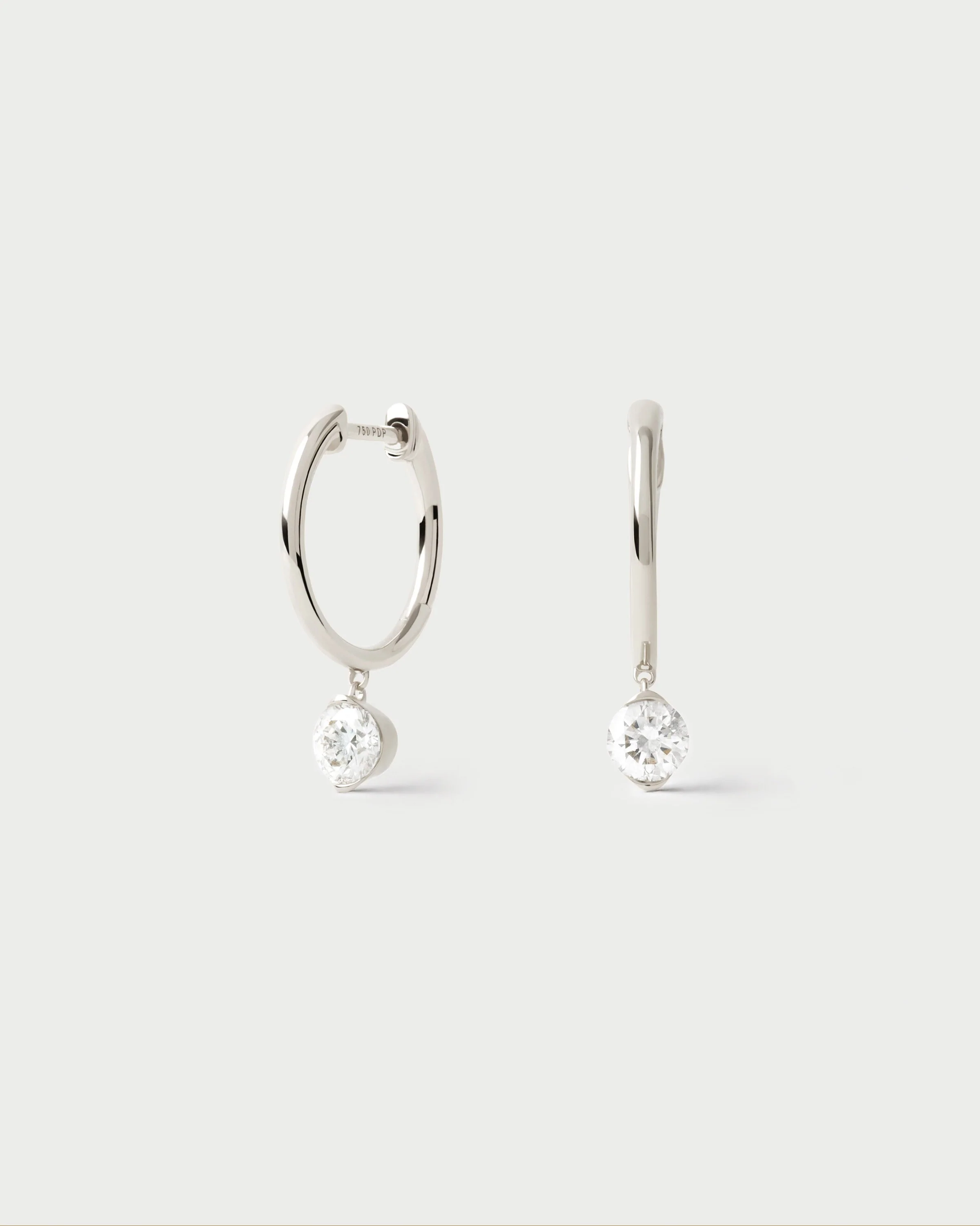 Diamond and white gold Grace Mini hoops