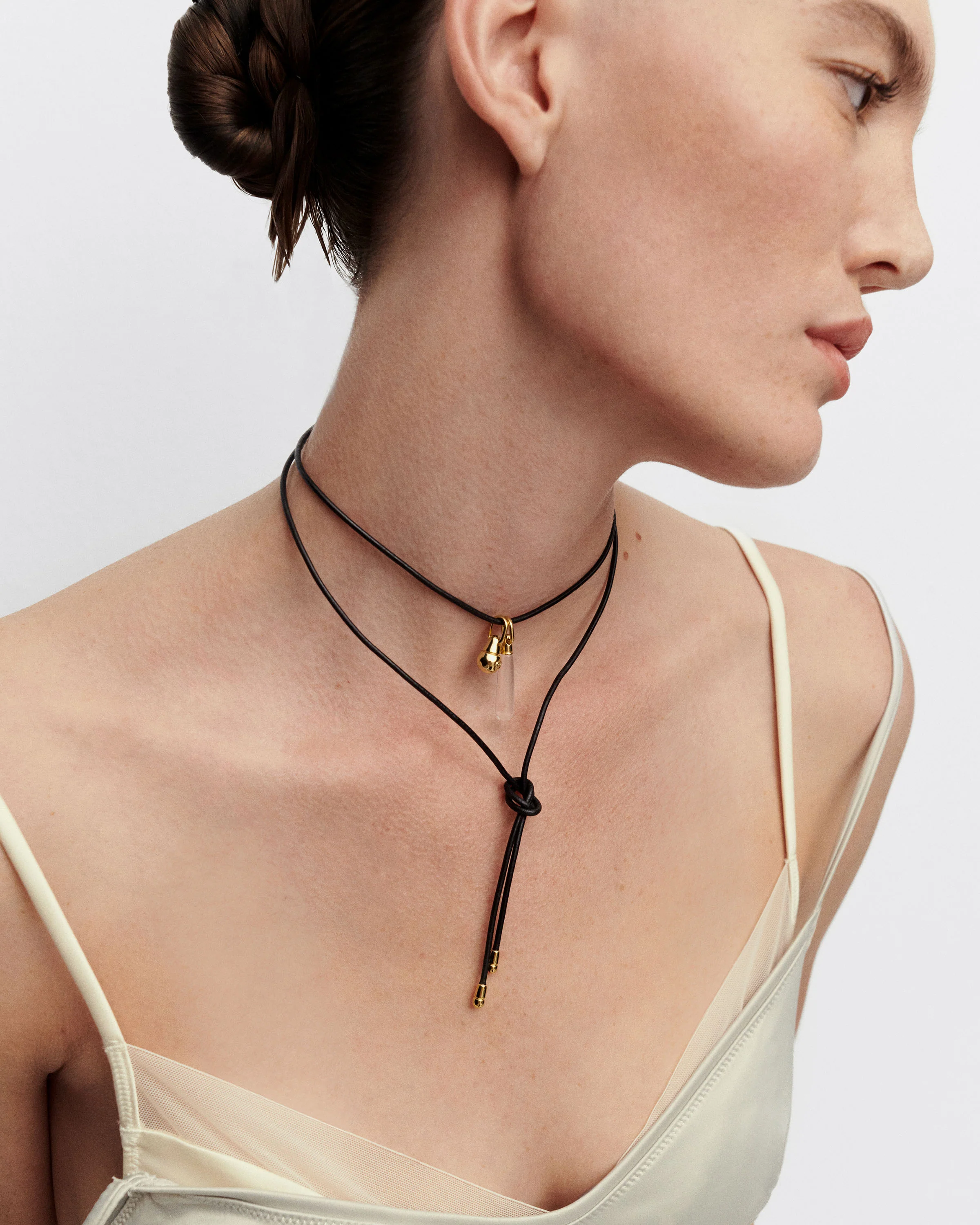 Dana leather bow necklace 4 Dana leather bow necklace