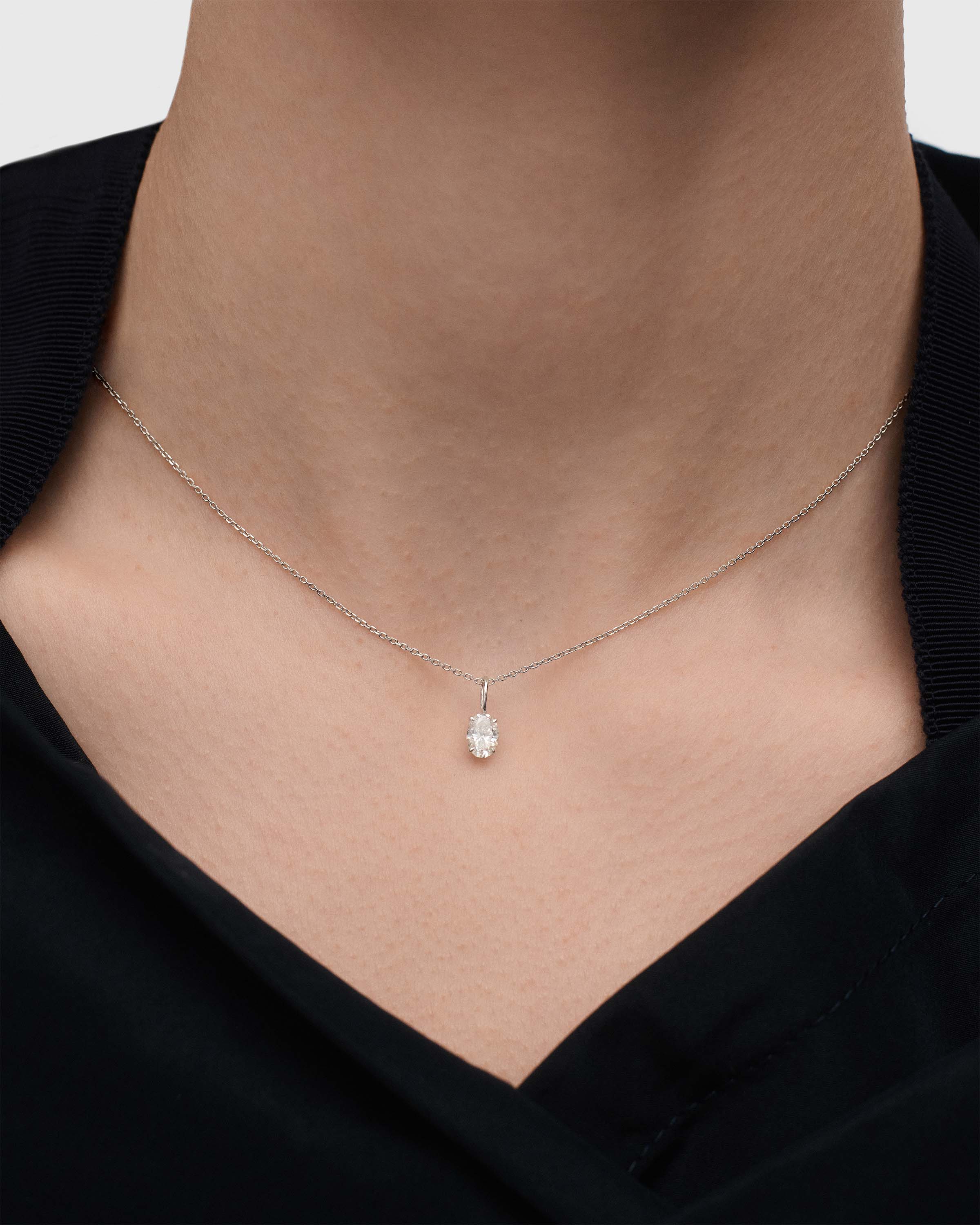 Diamond and white gold Ace pendant