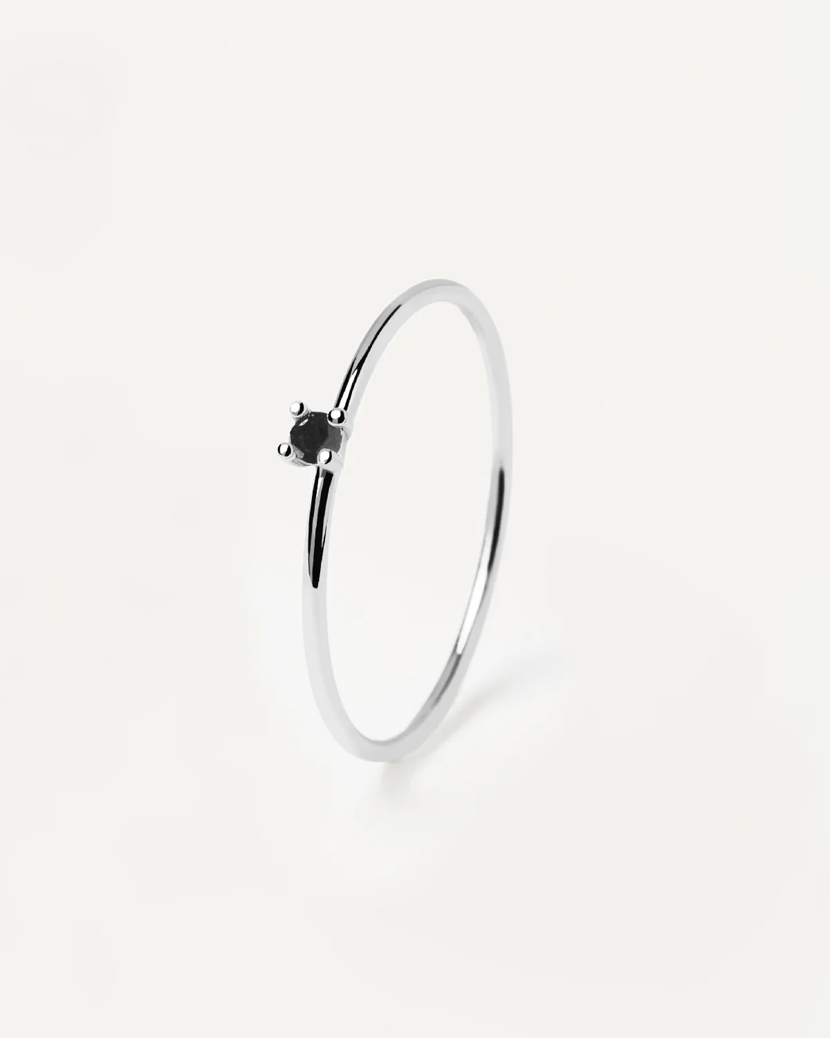 Black Solitary Silver Ring 4 Black Solitary Silver Ring