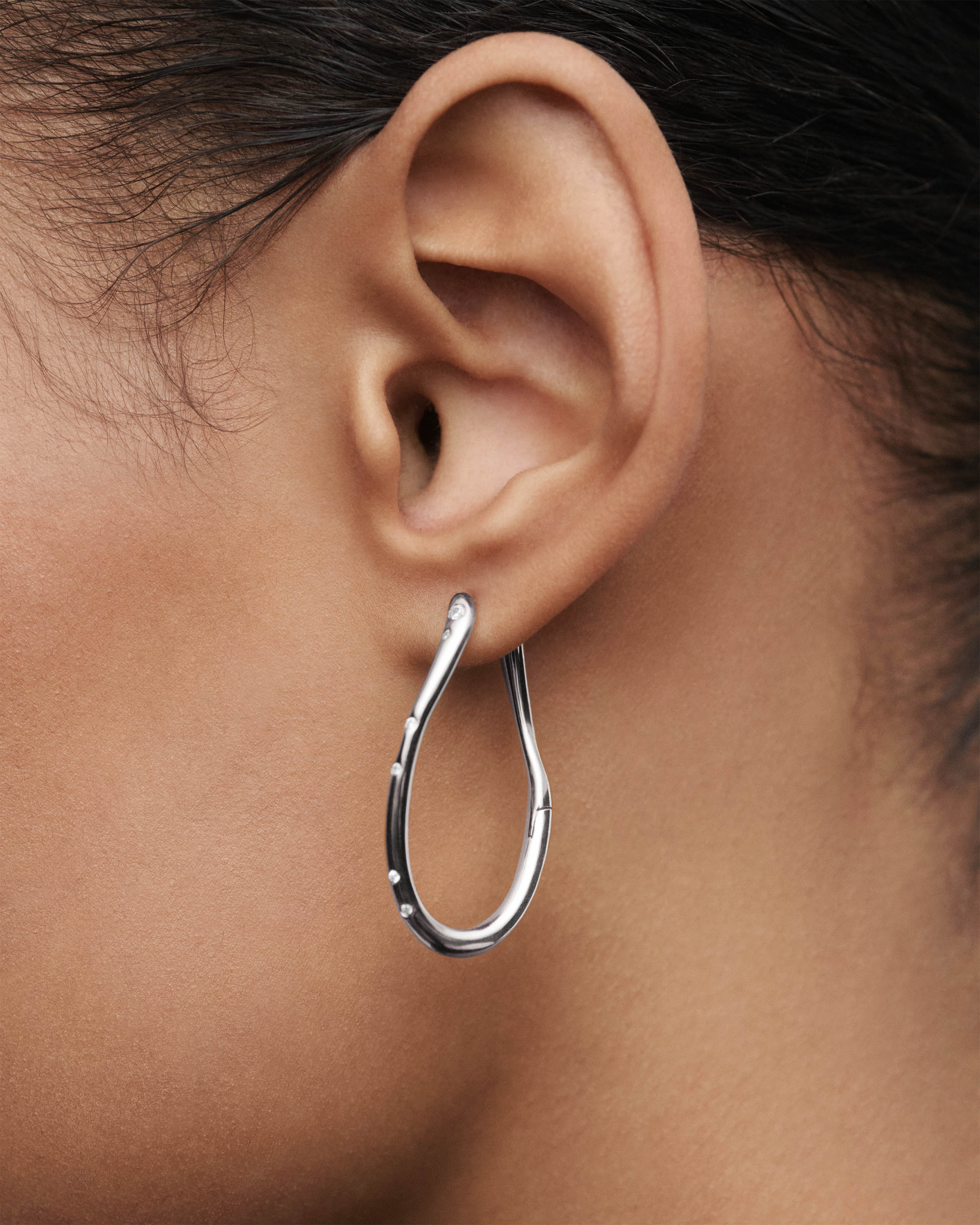 Air silver hoops