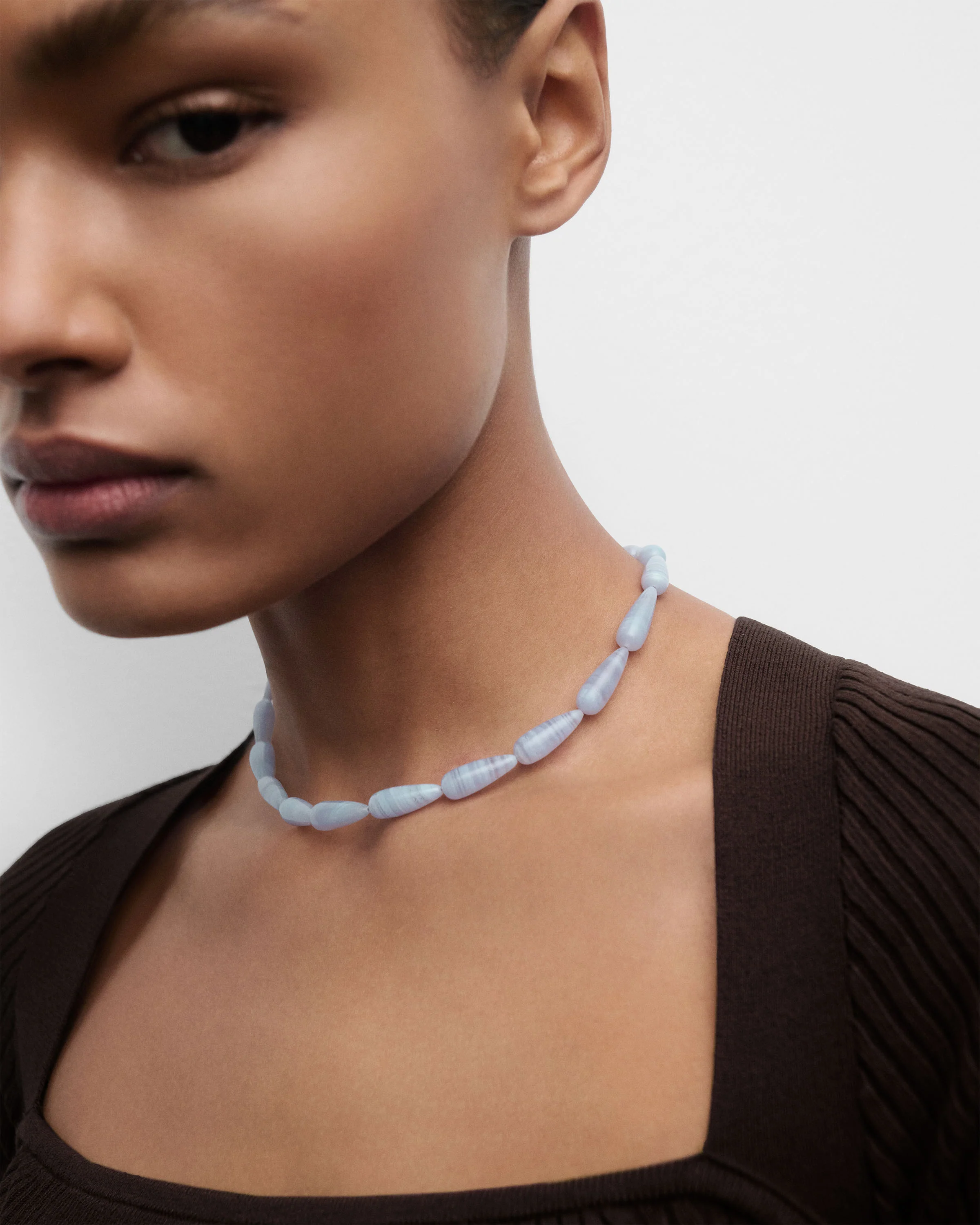 Blue agate Drop necklace
