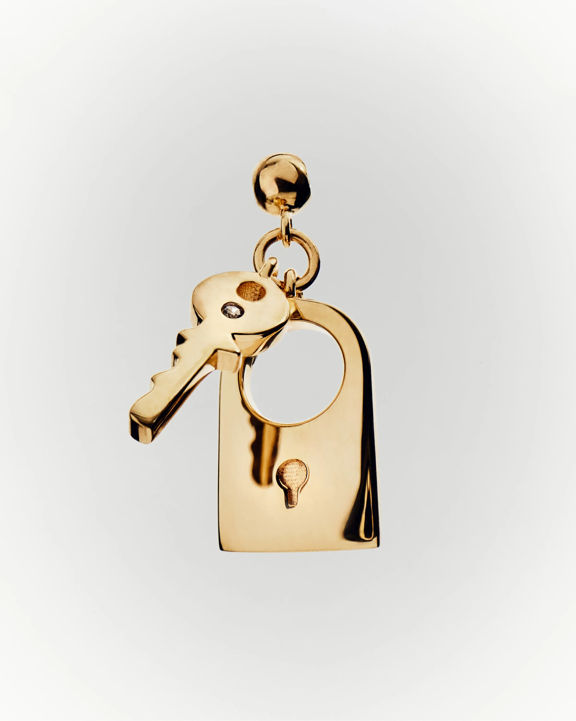 Padlock and key charm