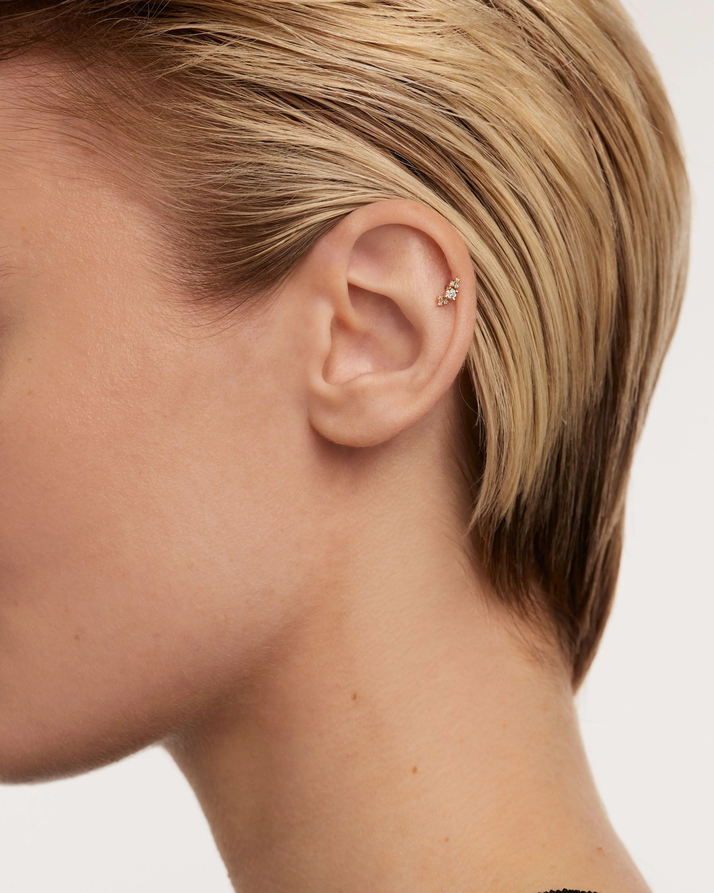 Diamonds and gold Amelie Single Earring 3 Diamonds and gold Amelie Single Earring