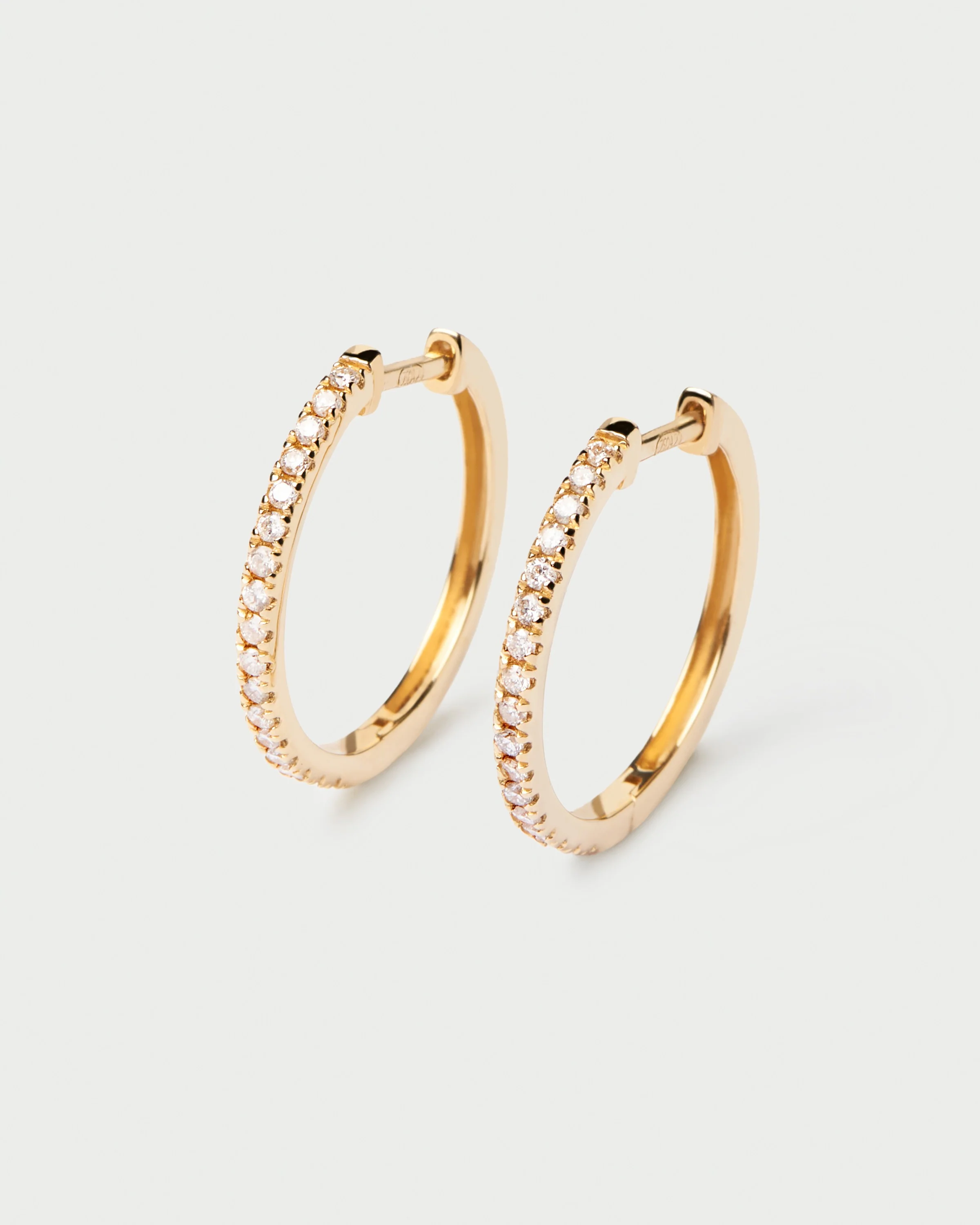 Diamonds and Gold Eternity Medium Hoops