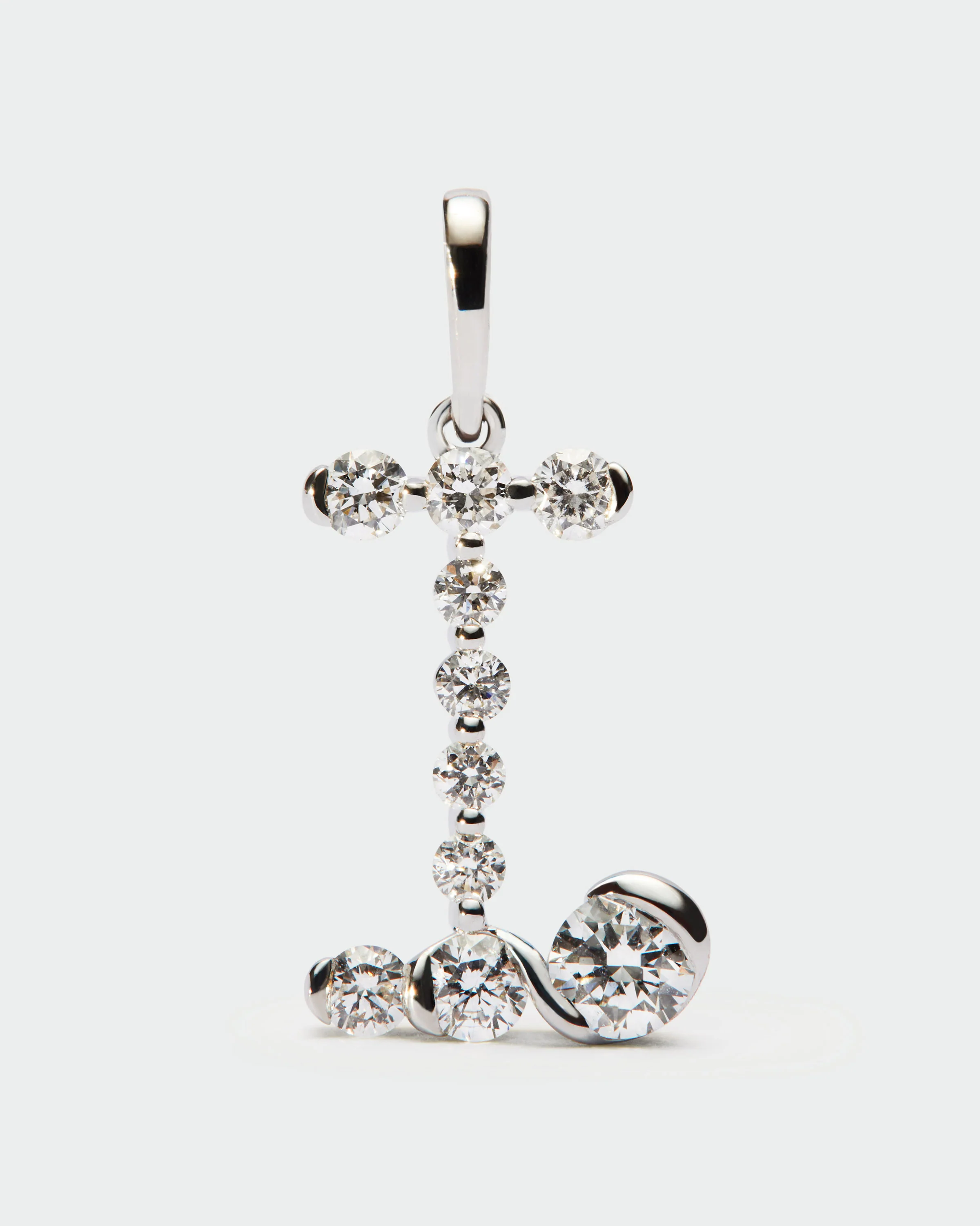 Diamonds and white gold I initial pendant