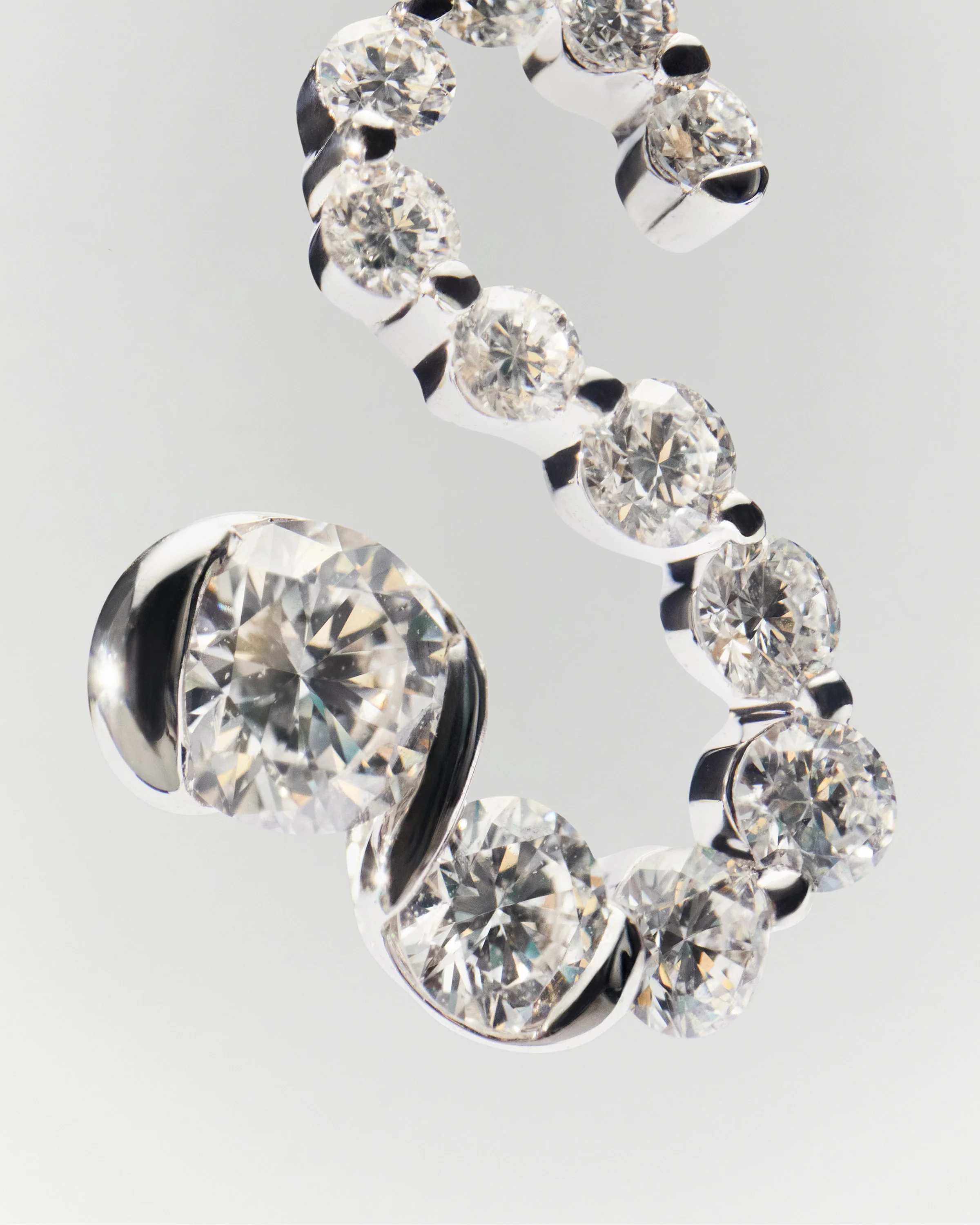 Diamonds and white gold S initial pendant 3 Diamonds and white gold S initial pendant