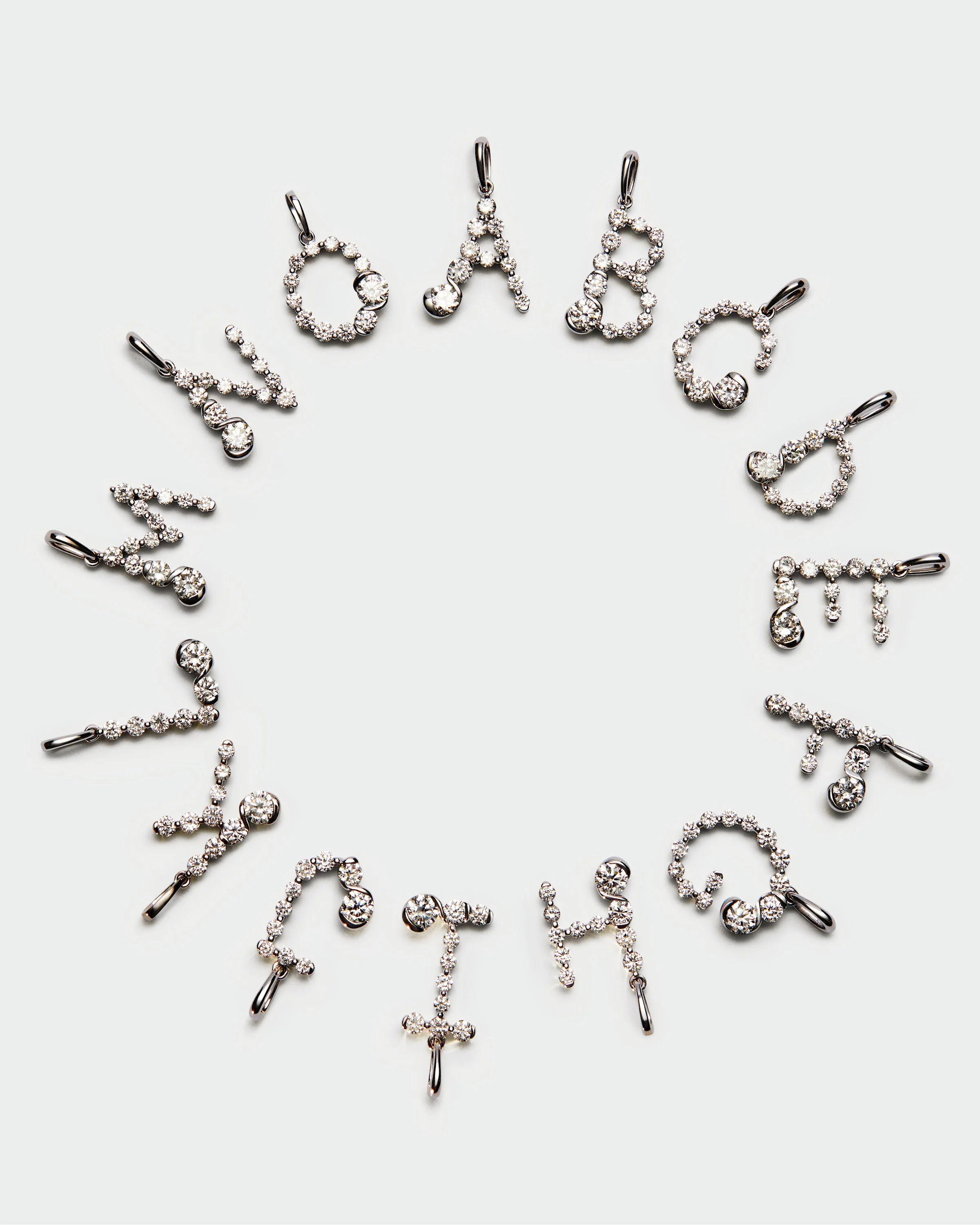 Diamonds and white gold S initial pendant 9 Diamonds and white gold S initial pendant