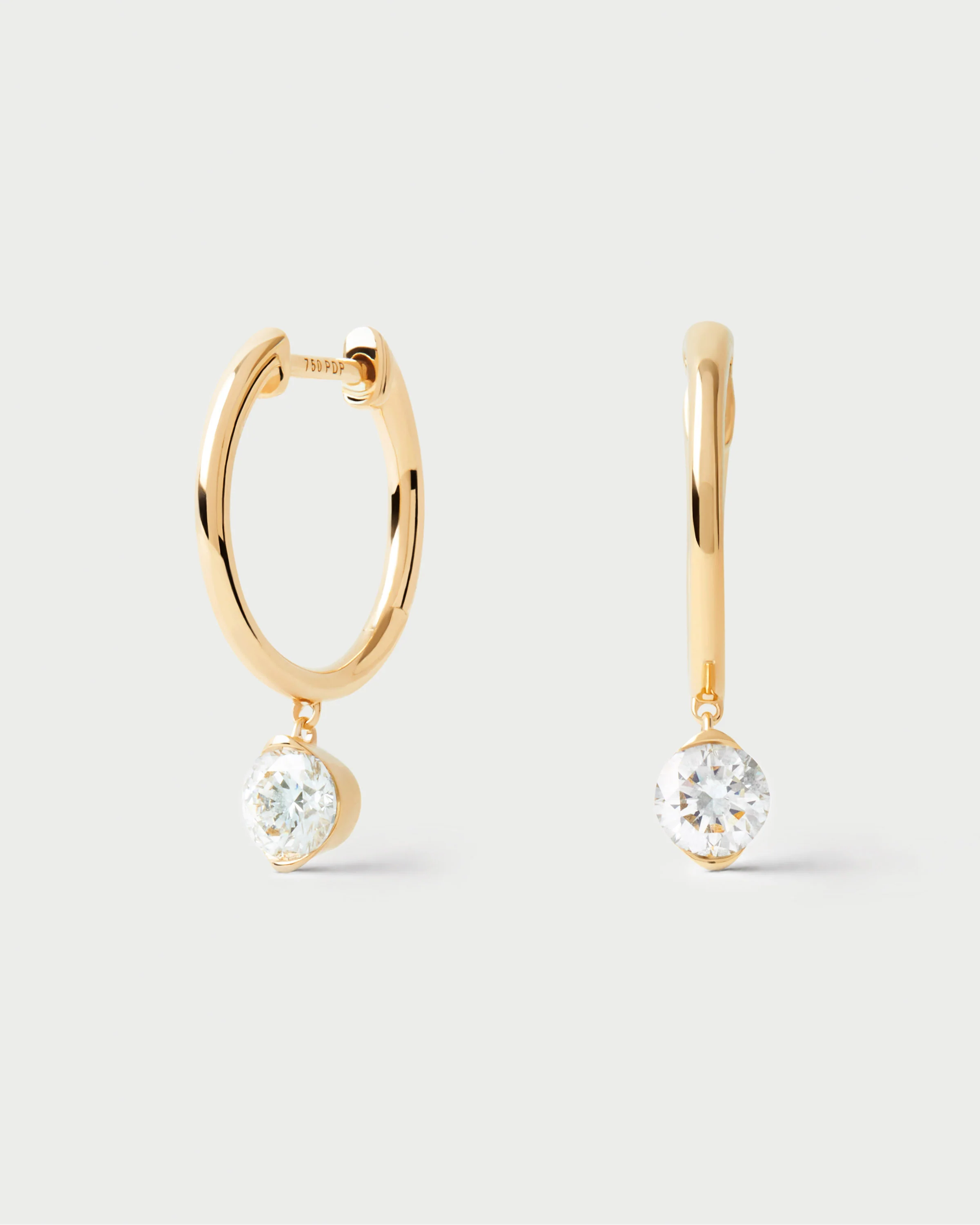 Diamond and gold Grace Mini hoops