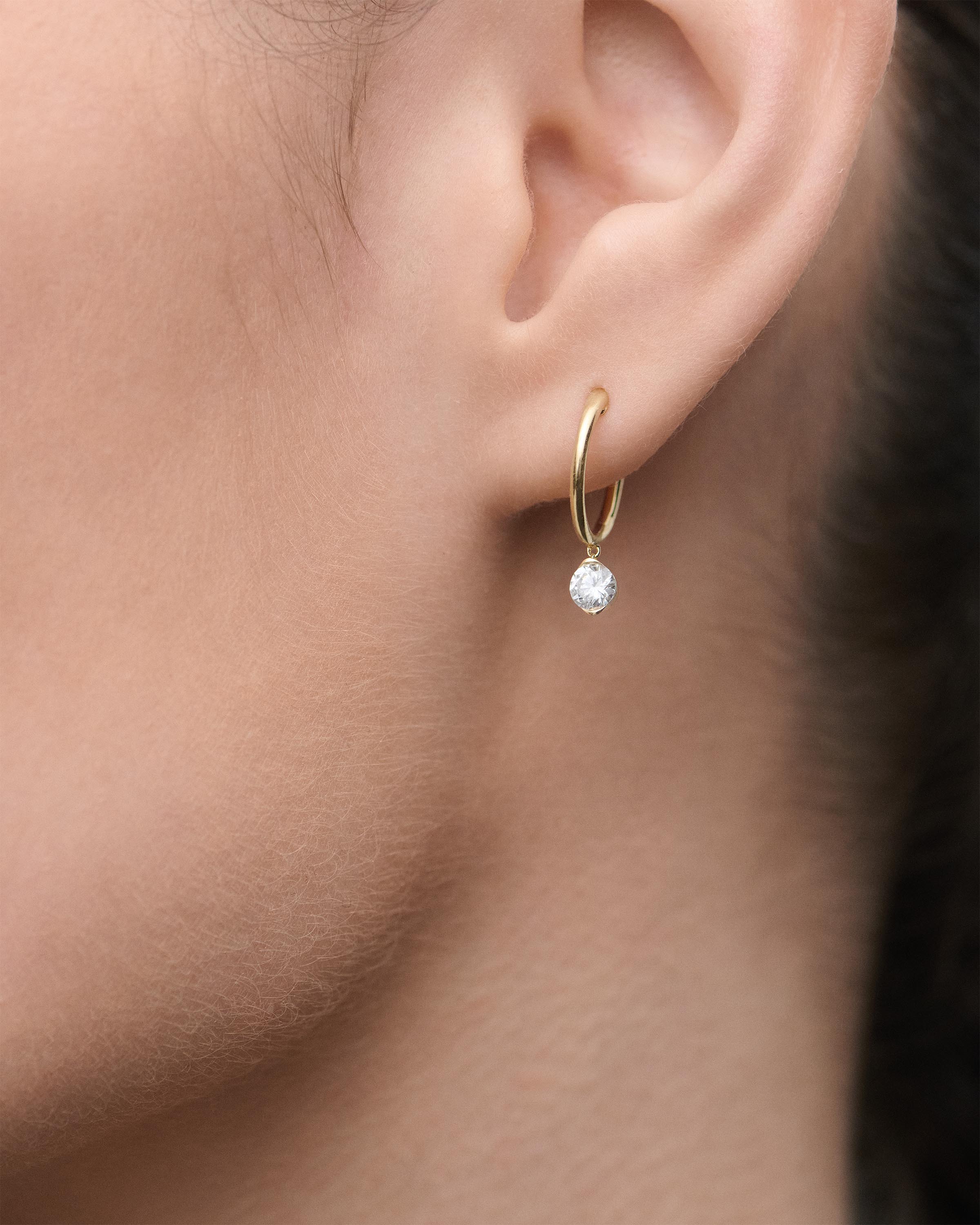 Diamond and gold Grace Mini hoops
