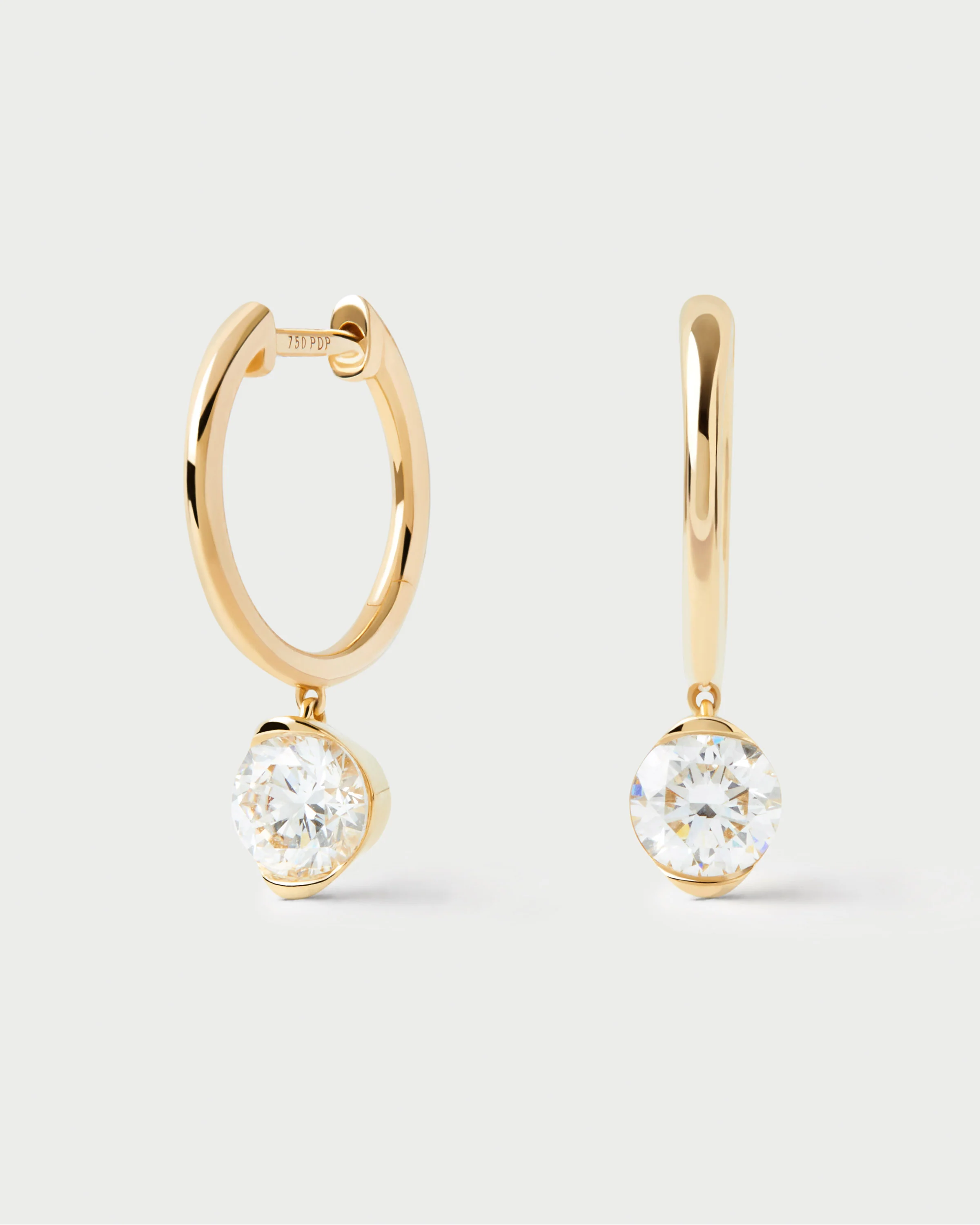 Diamond and gold Grace hoops