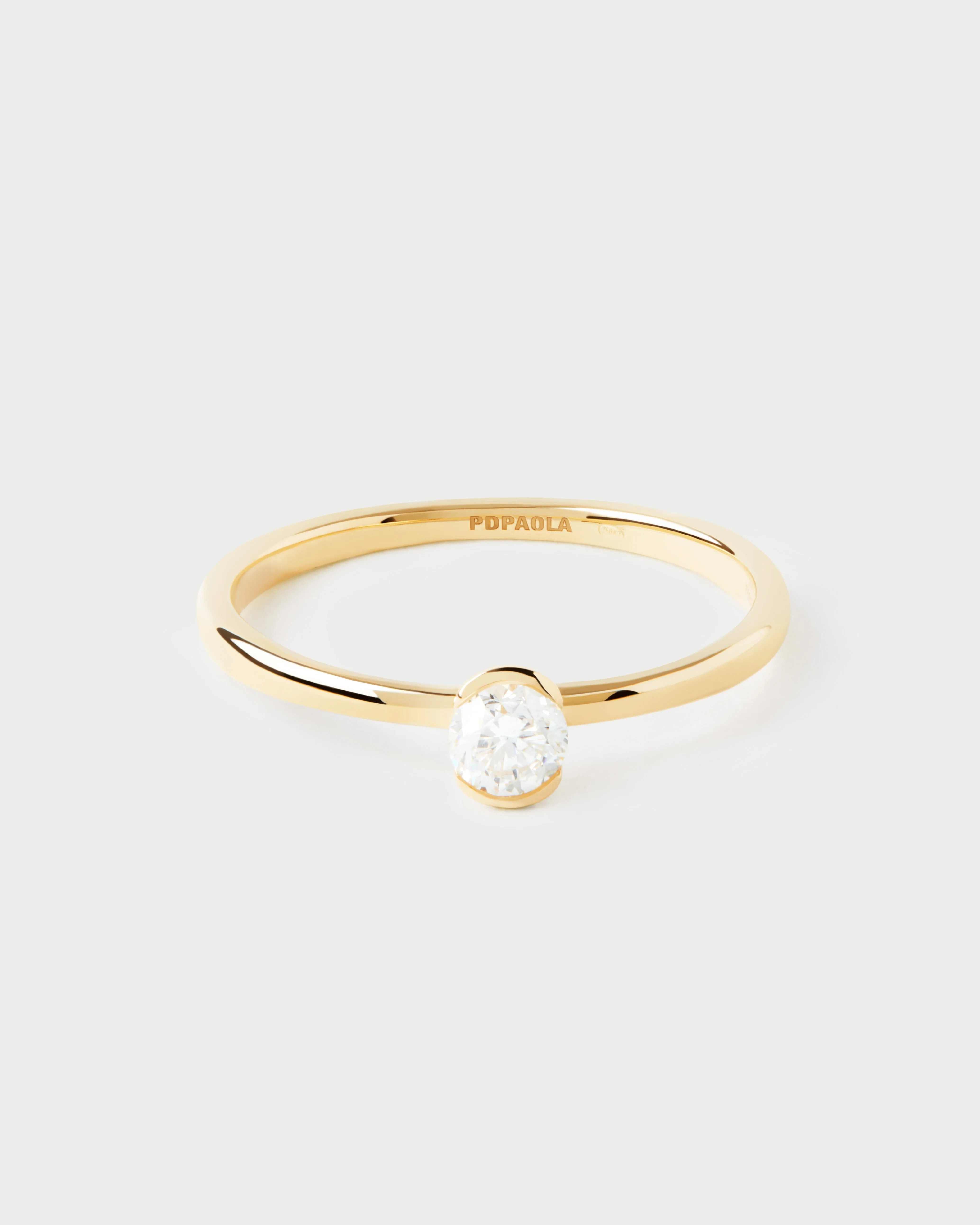 Diamond and gold Grace Mini solitary ring