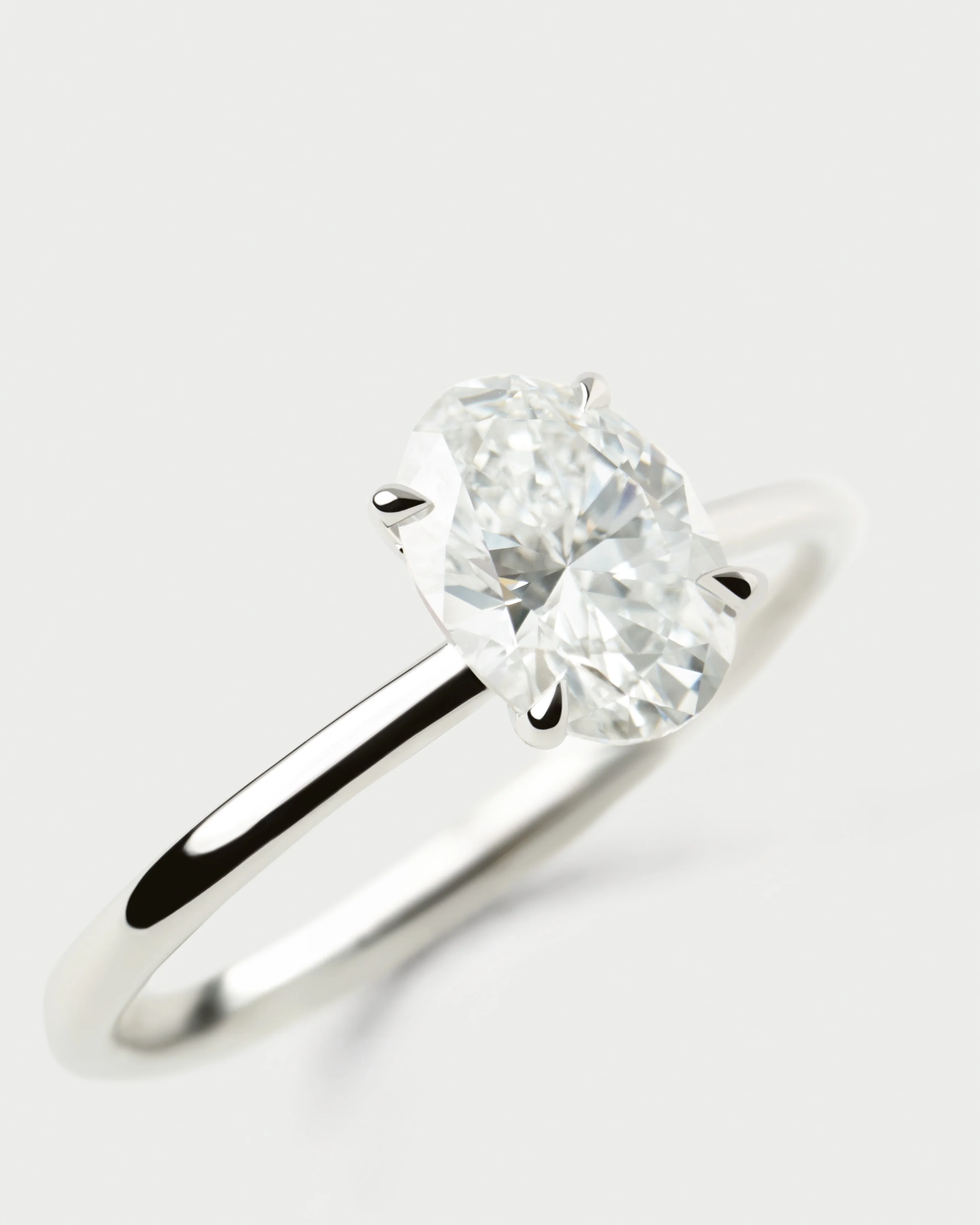 Diamond and white gold Ace solitary ring