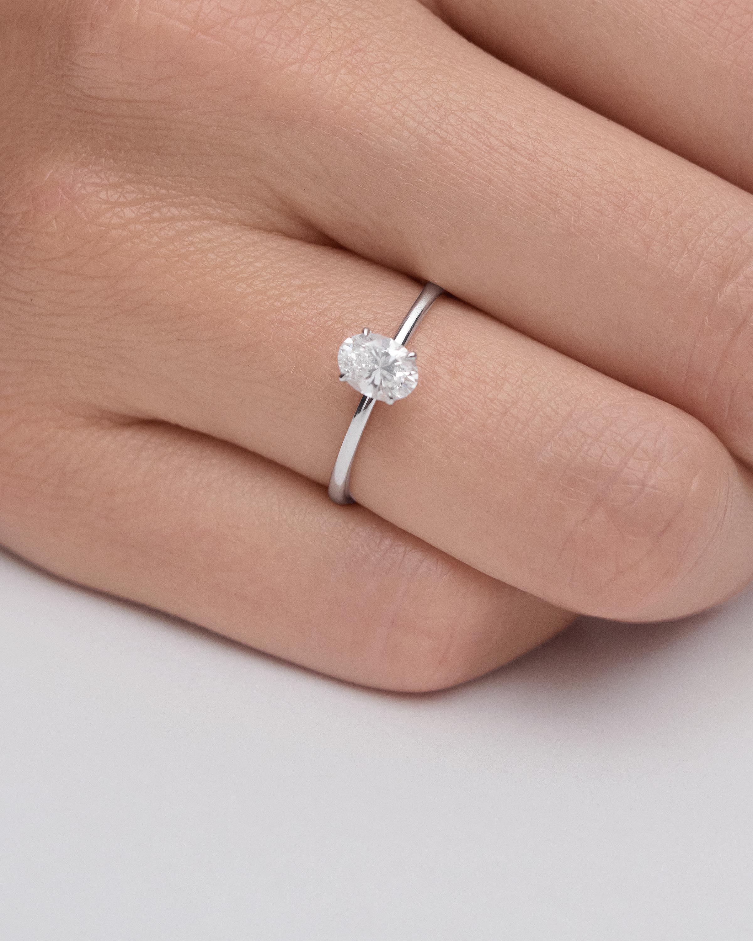 Diamond and white gold Ace solitary ring