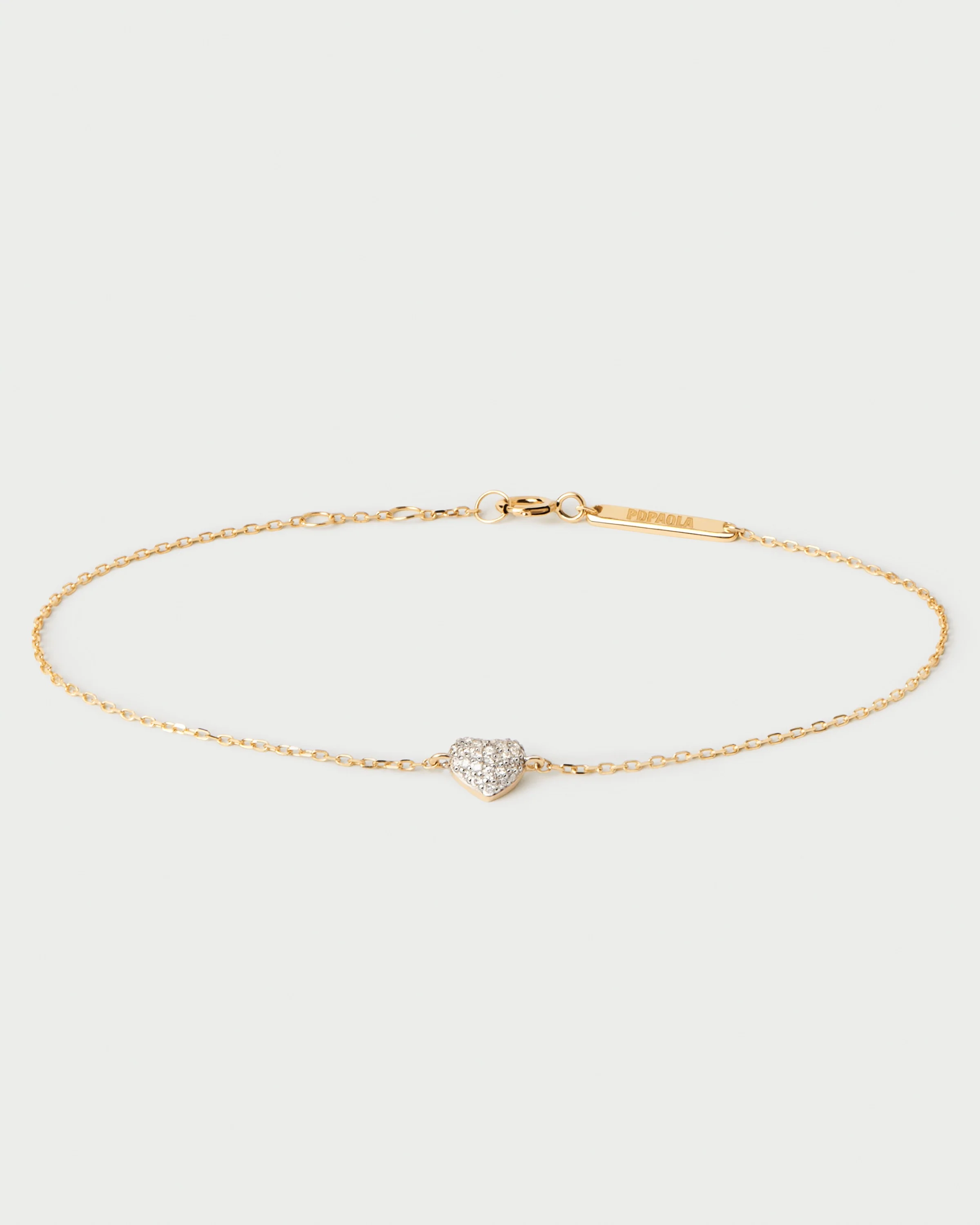 Diamonds and gold Heart bracelet