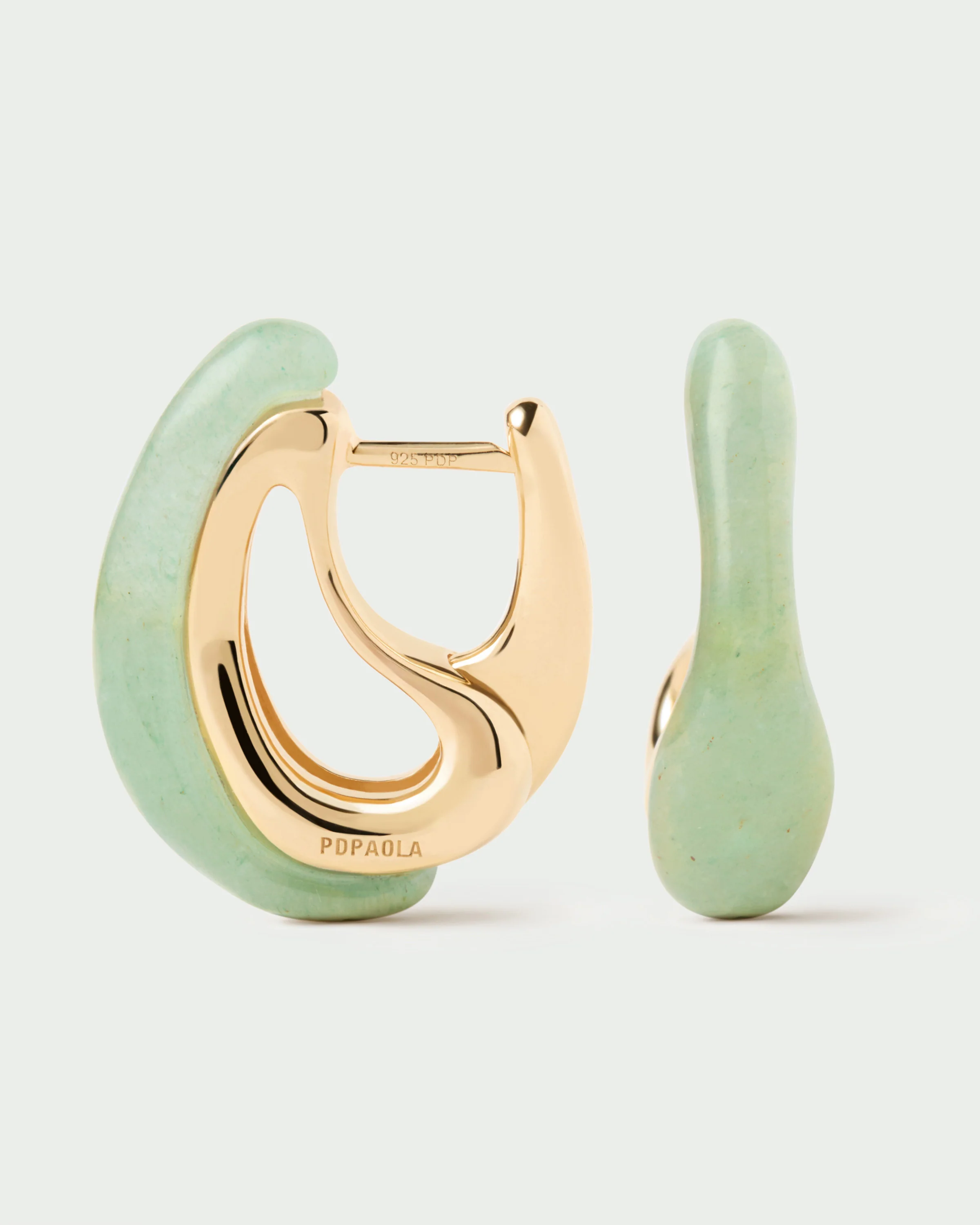 Green aventurine Brisa hoops