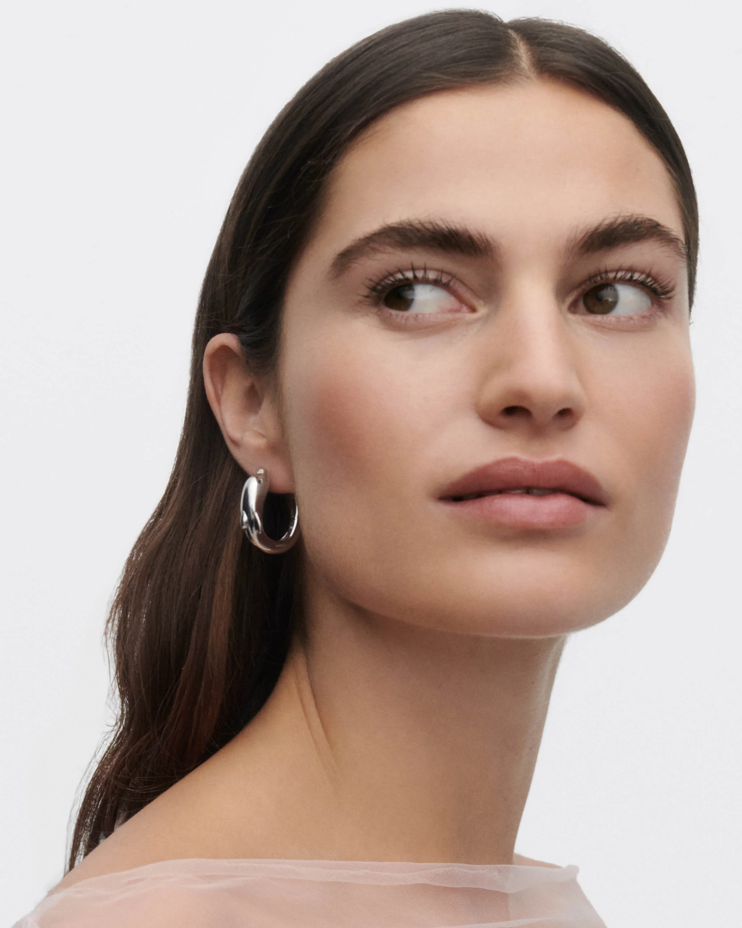 Dolphin silver hoops