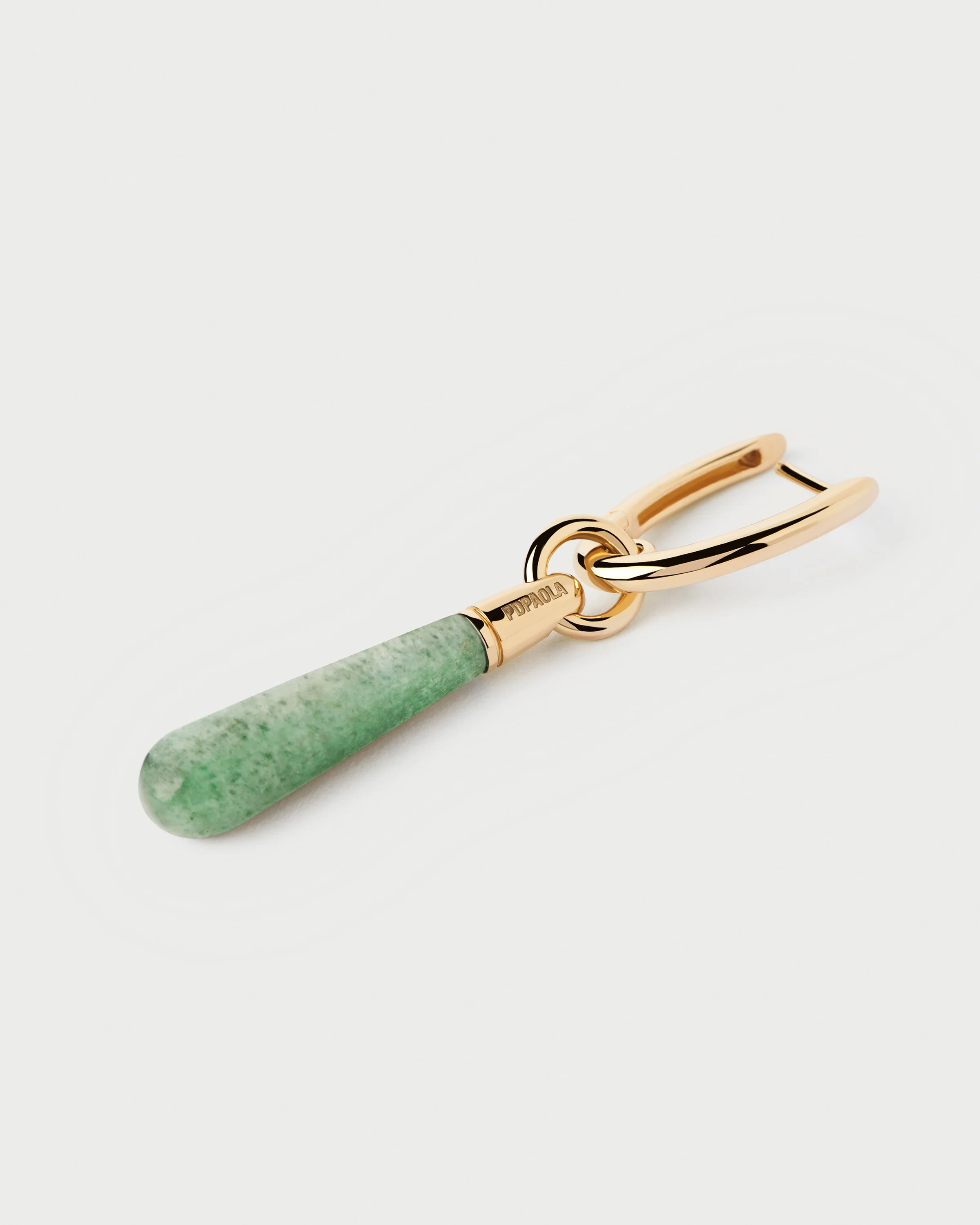 Green Aventurine Large Jupiter Single Hoop 4 Green Aventurine Large Jupiter Single Hoop
