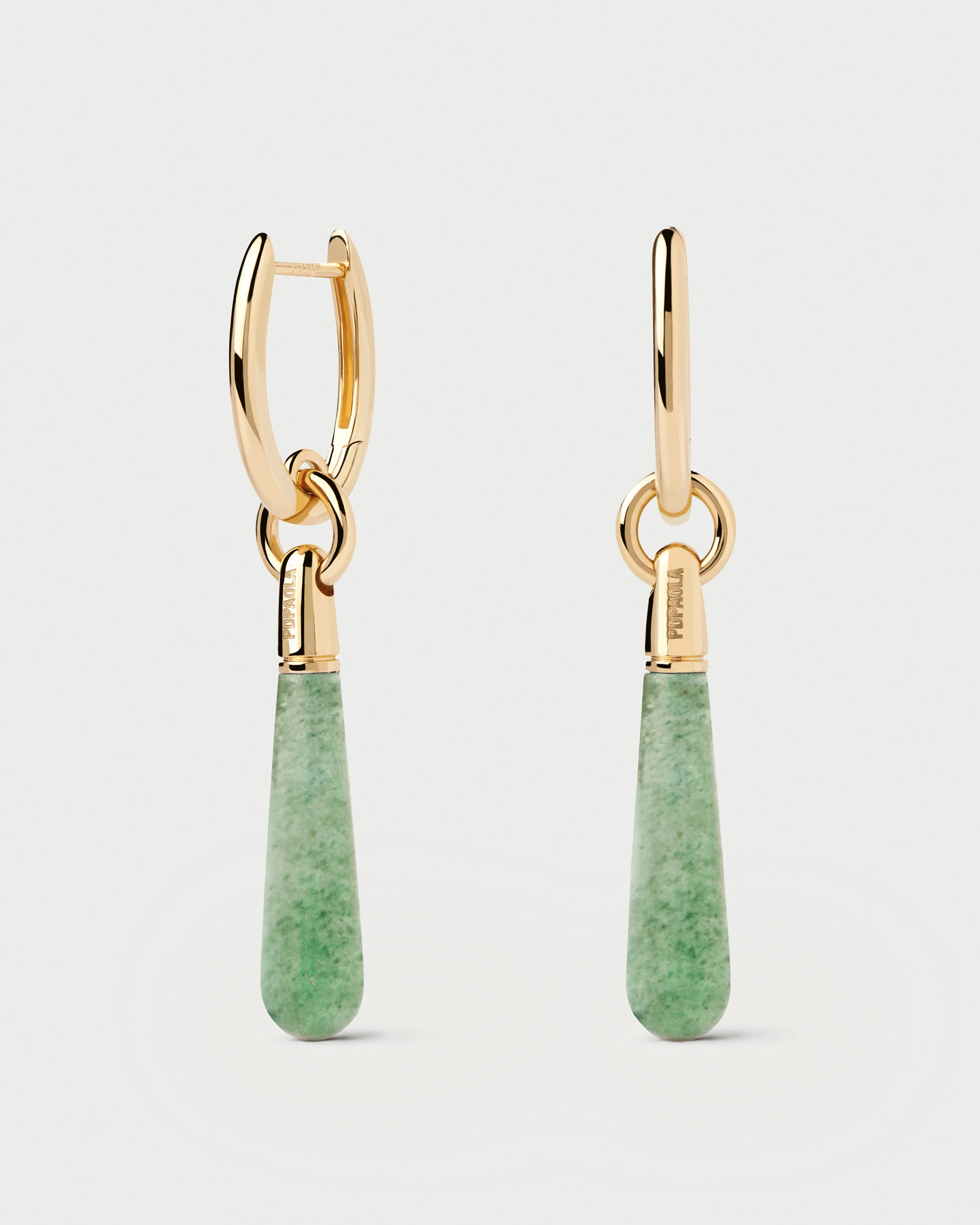 Green Aventurine Large Jupiter Single Hoop 6 Green Aventurine Large Jupiter Single Hoop