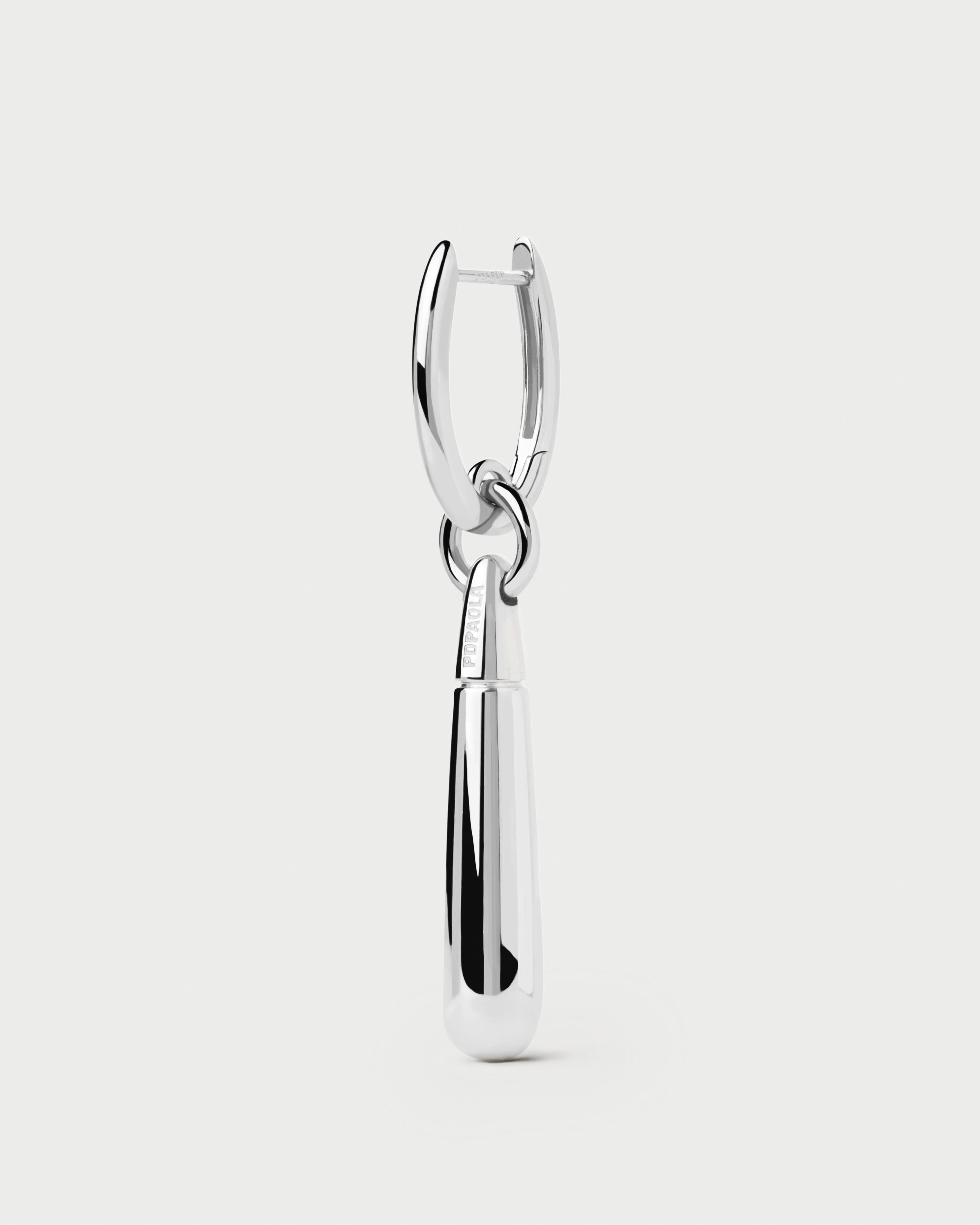 Large Jupiter Silver Single Hoop