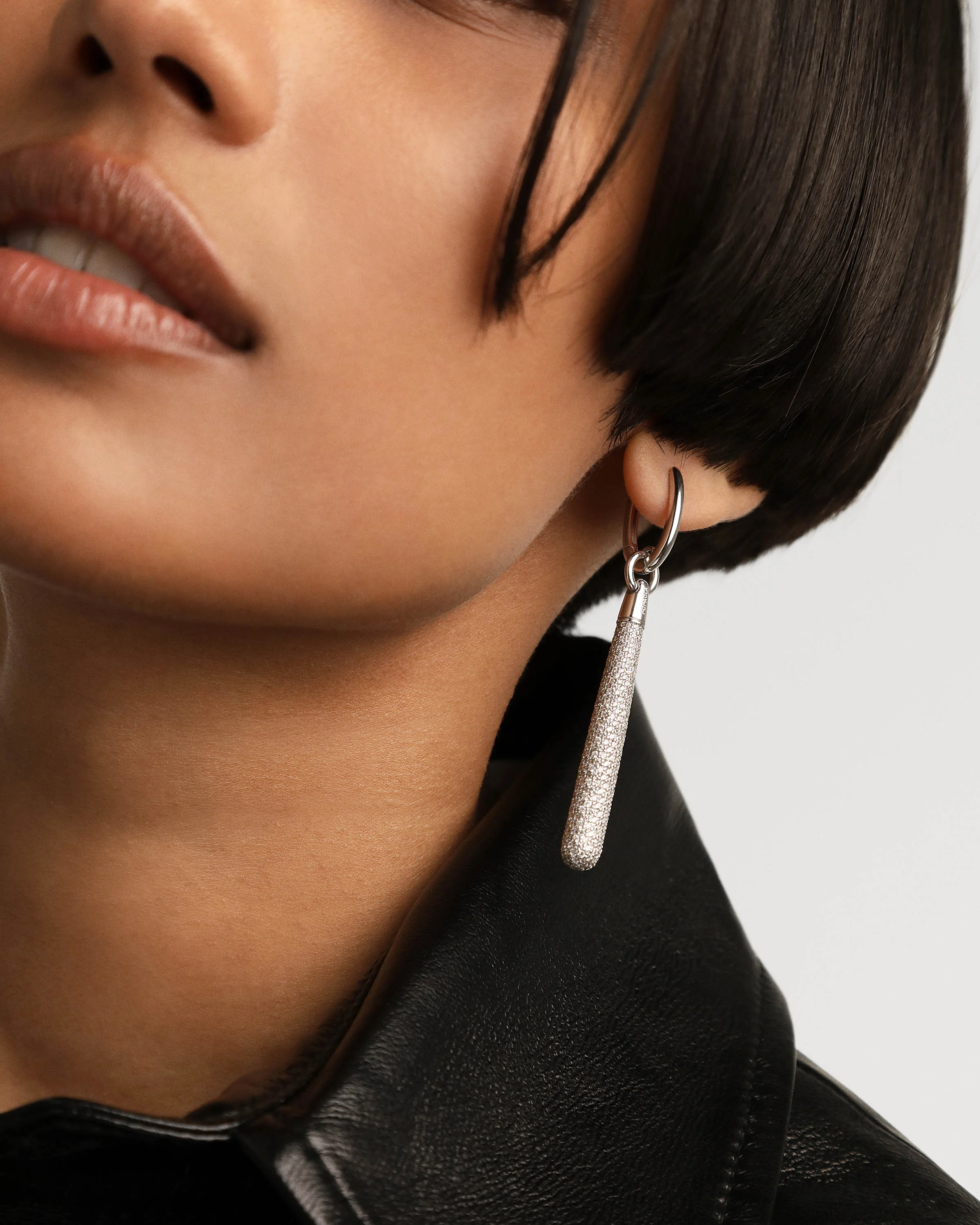 Pavé Supreme Jupiter Silver Single Hoop