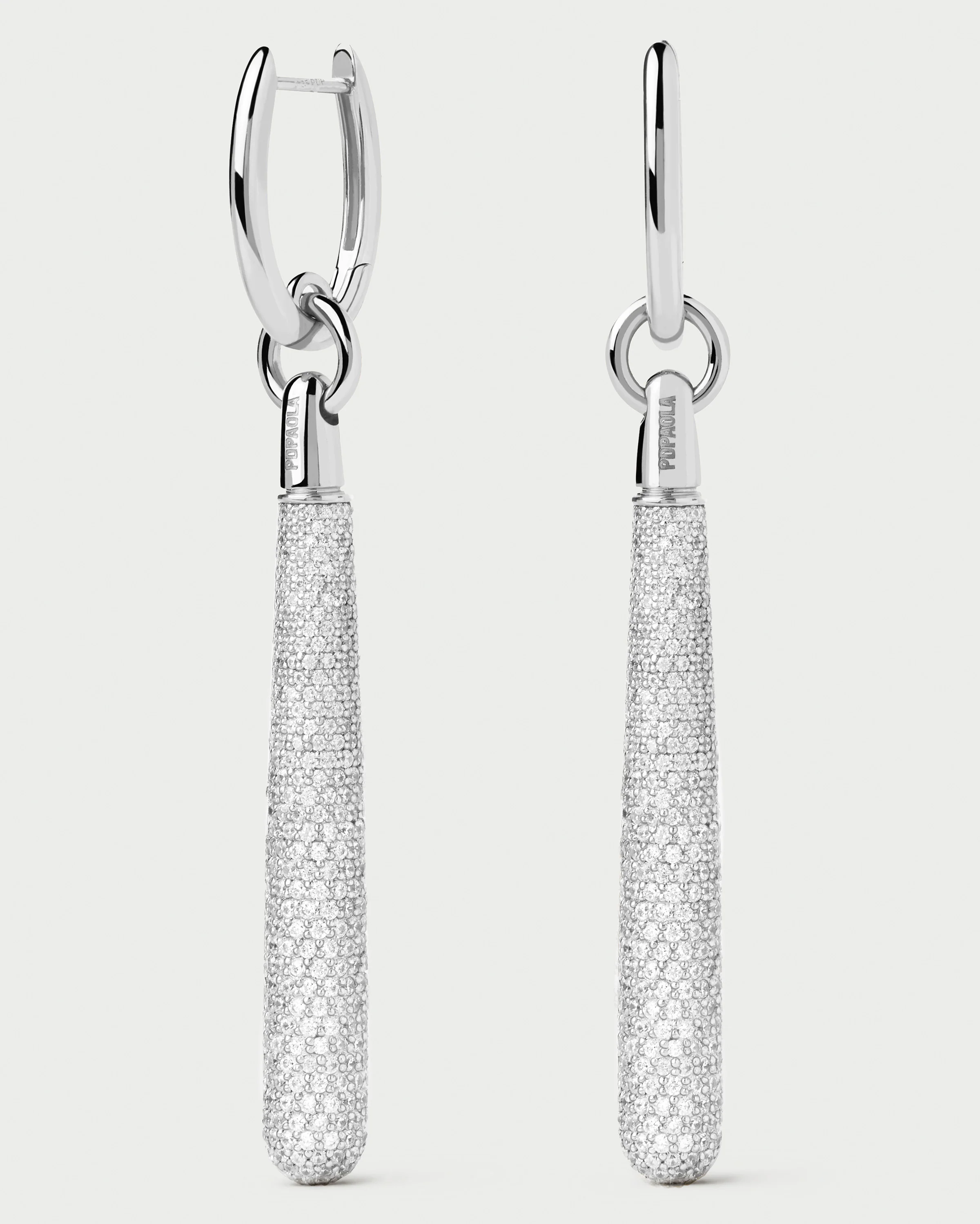 Pavé Supreme Jupiter Silver Single Hoop 6 Pavé Supreme Jupiter Silver Single Hoop
